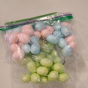 Hobby Lobby Pastel Glitter Egg Decorations - Pink, Blue, Green
